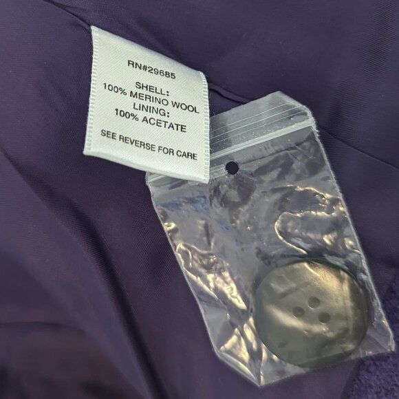 Pendelton Fitted Blazer Purple Merino Wool Boiled Embroidered Jacket Large - Picture 5 of 7